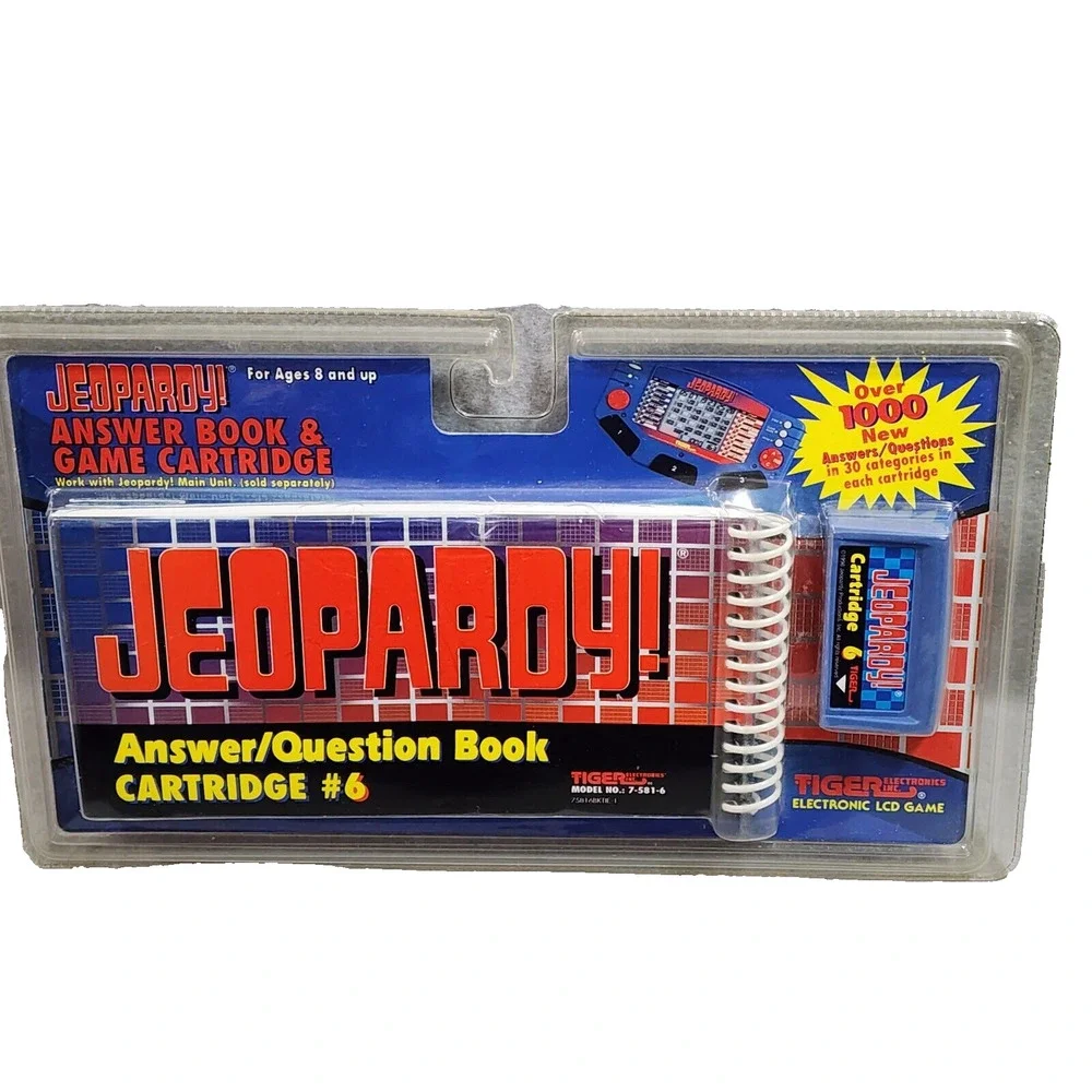 1995 Jeopardy Electronic Game Cartridge & Answer Book #6 Tiger Electronic NIP